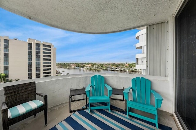 balcony with a water view