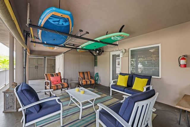 view of patio featuring an outdoor living space