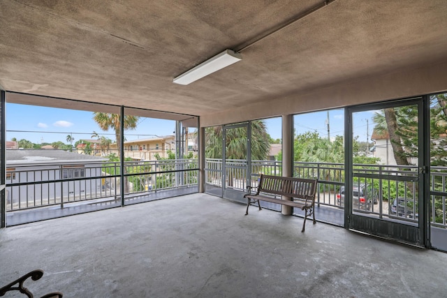 view of unfurnished sunroom