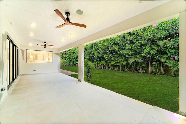 view of patio / terrace with ceiling fan