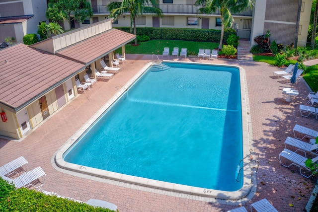 view of pool with a patio