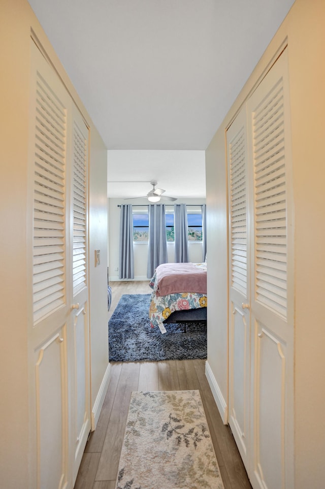 bedroom with light hardwood / wood-style flooring