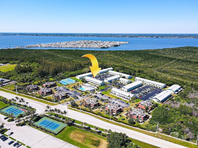 9427 S Ocean Dr Unit 60, Jensen Beach, FL 34957 - drone / aerial view with a water view