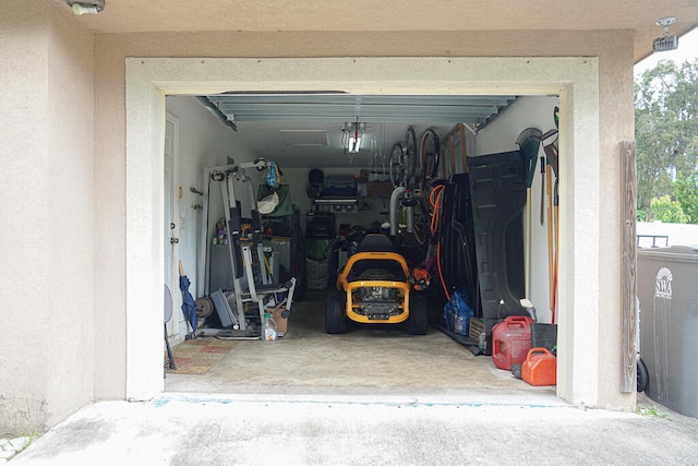 view of garage