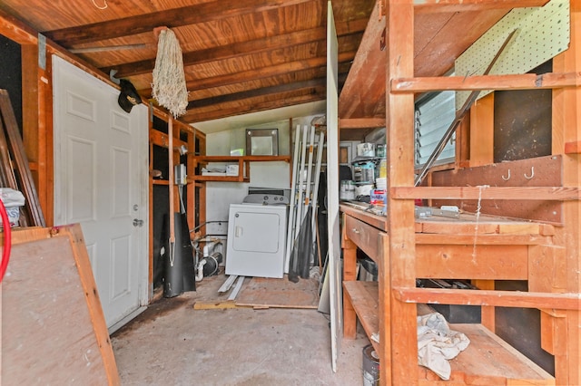 interior space with washer / clothes dryer