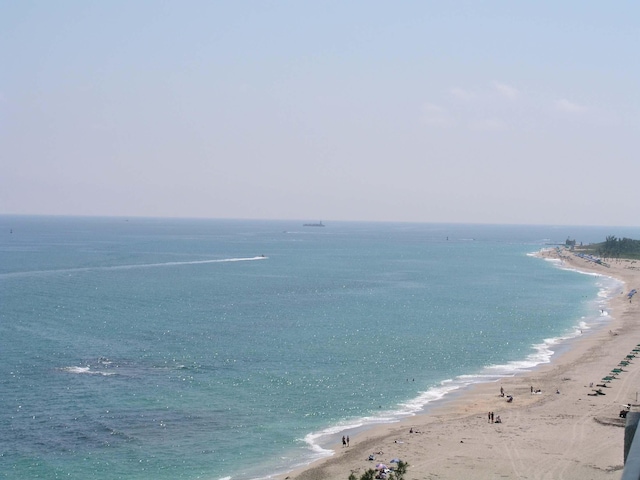 property view of water with a beach view