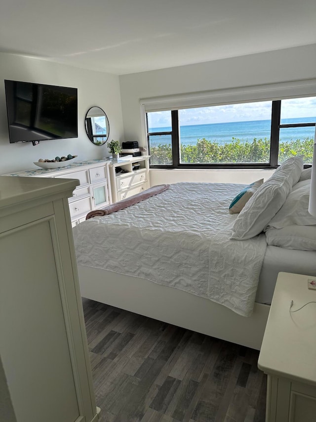 bedroom featuring dark wood-type flooring