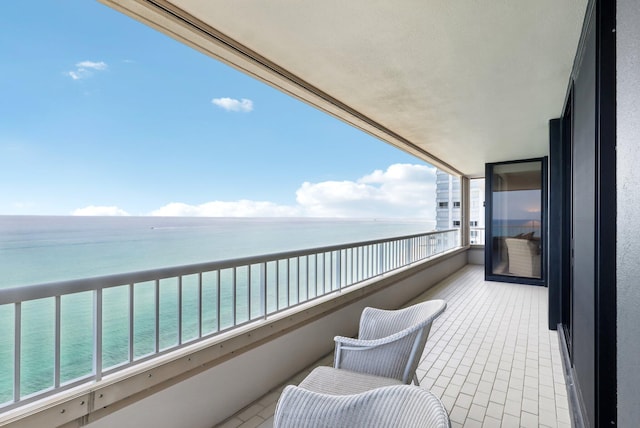 balcony with a water view