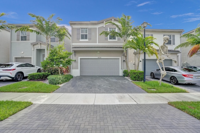 view of front of house with a garage