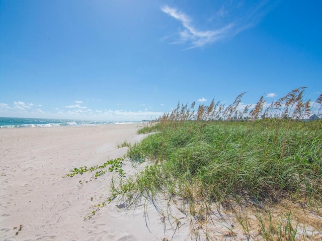 property view of water with a beach view