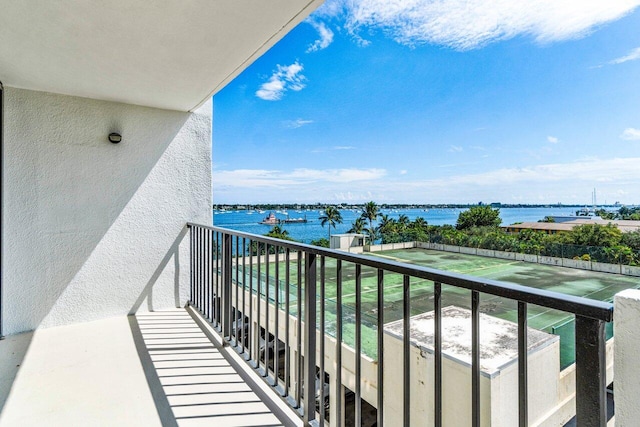 balcony with a water view