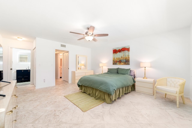 bedroom with ceiling fan