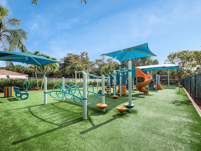 view of playground featuring a yard