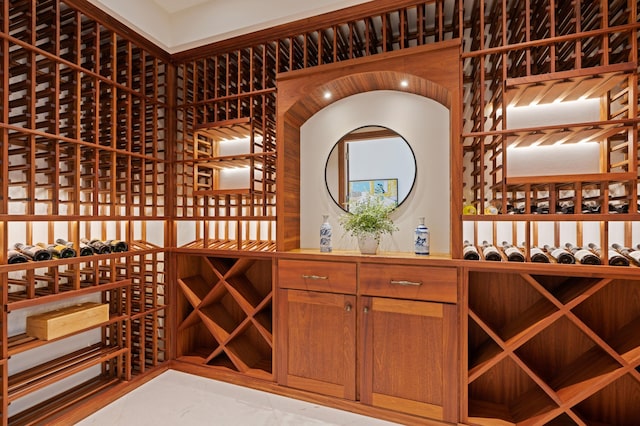 wine room featuring light tile patterned floors