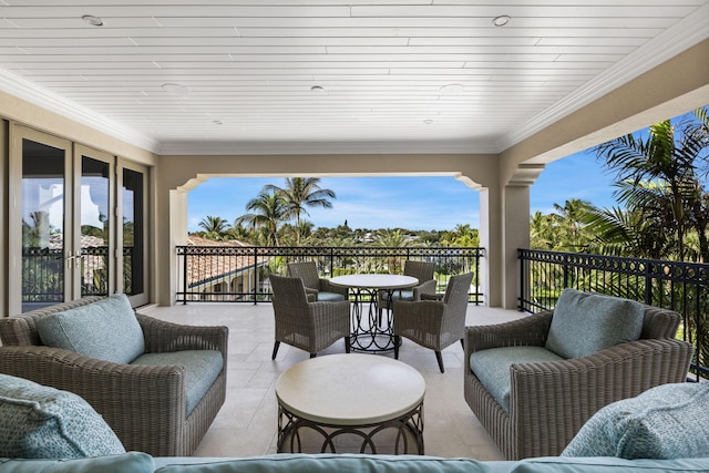 view of patio featuring an outdoor living space