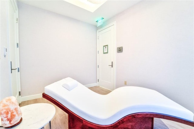 bedroom featuring light wood-type flooring