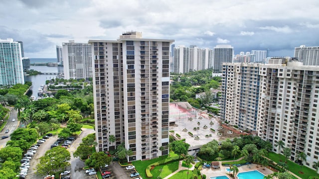 18181 NE 31st Ct Unit 1408, Aventura, FL 33160 - drone / aerial view with a city view and a water view