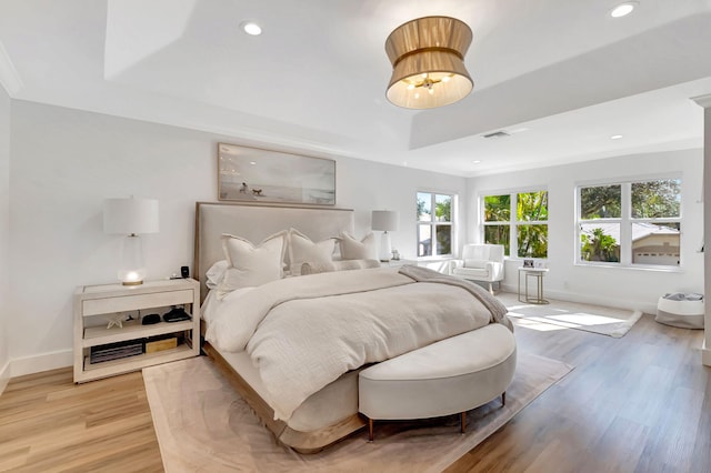 bedroom featuring light hardwood / wood-style flooring