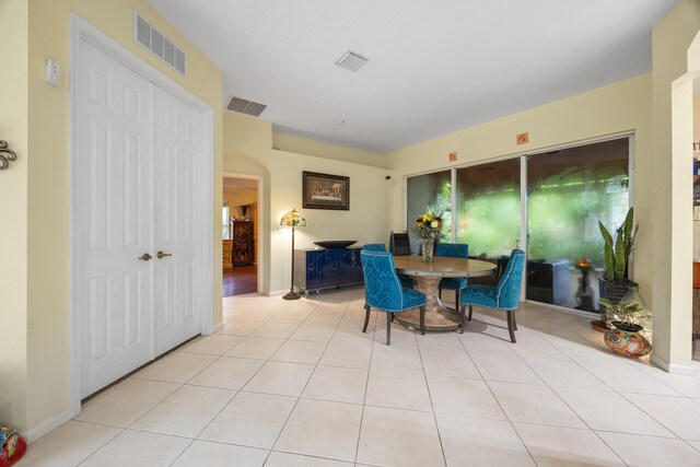 view of tiled dining area