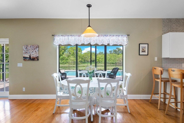 dining room featuring light hardwood / wood-style floors