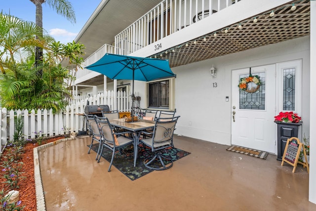 view of patio / terrace featuring a balcony