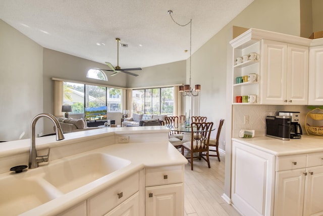 kitchen with sink, a healthy amount of sunlight, and a textured ceiling