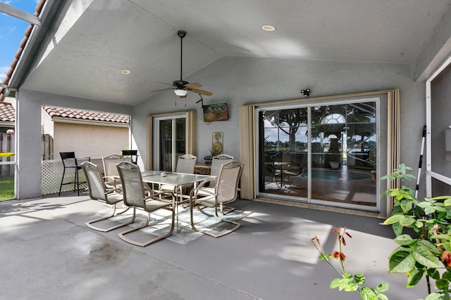 view of patio with ceiling fan