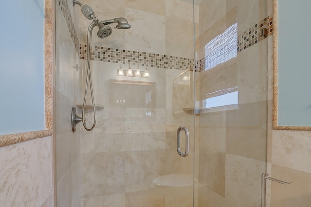 bathroom featuring walk in shower