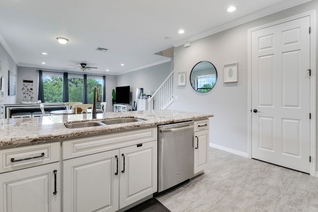 bedroom featuring crown molding and a closet