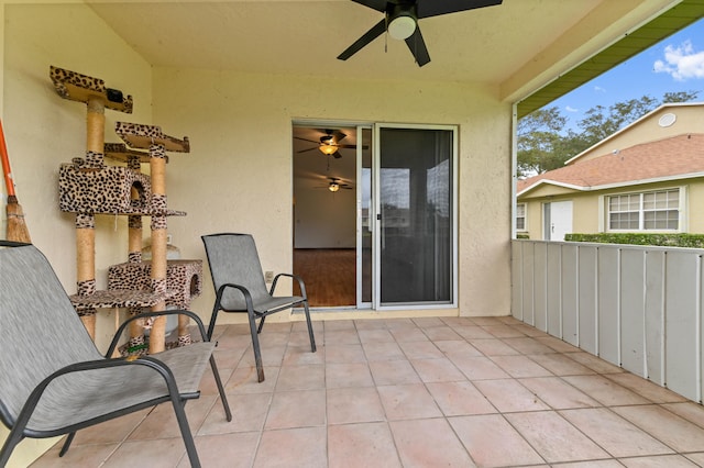 view of patio with ceiling fan