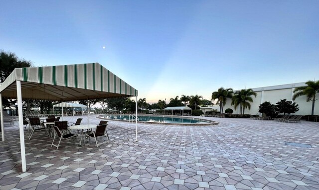 view of swimming pool featuring a patio