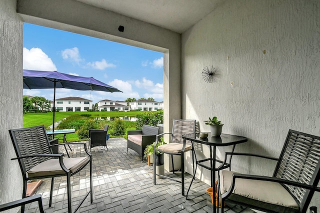 view of patio featuring a residential view