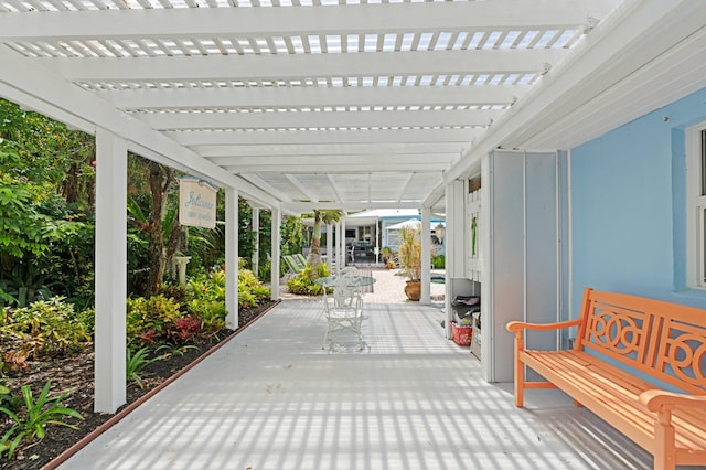 view of patio with a pergola