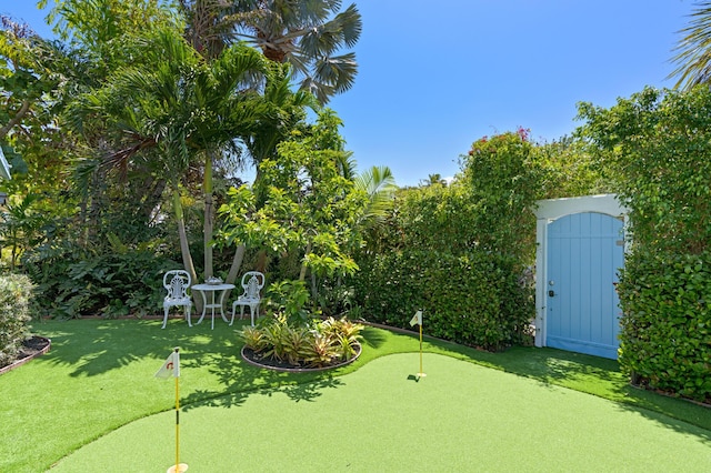 view of yard featuring a gate