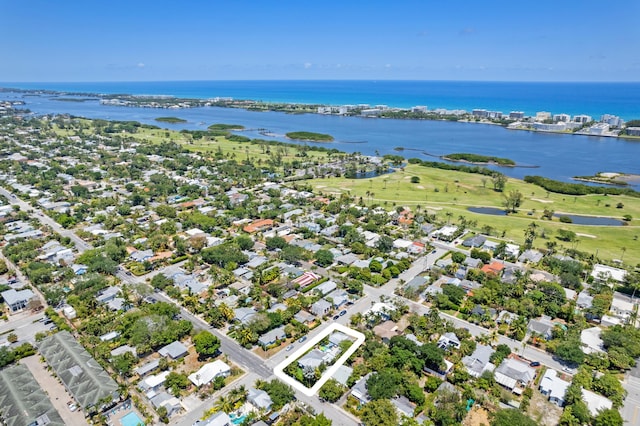 430 N Ocean Breeze, Lake Worth Beach, FL 33460 - aerial view of property and surrounding area featuring a nearby body of water and property parcel outlined