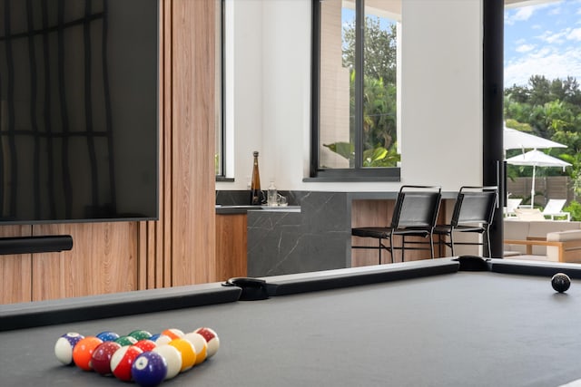 workout room with pool table