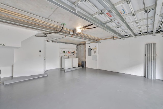 garage with washer and dryer
