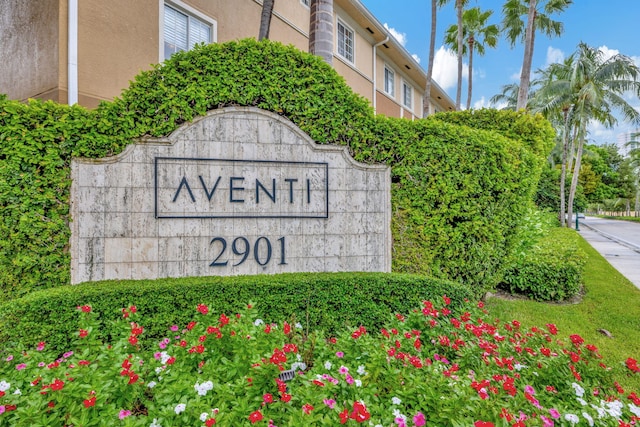 view of community sign