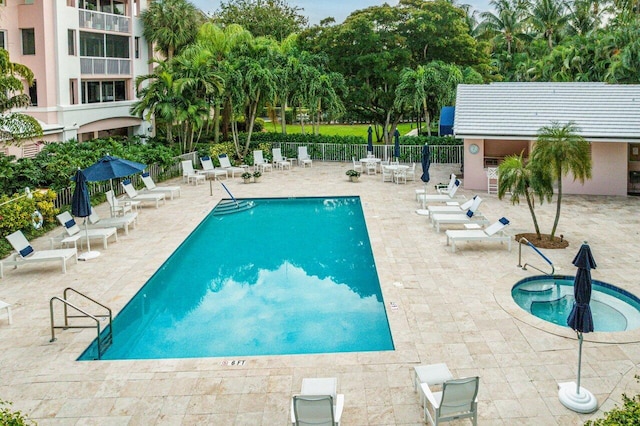 view of pool with a patio area