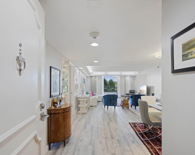 4101 N Ocean Blvd Unit D-308, Boca Raton, FL 33431 - hallway with light wood-style floors and recessed lighting