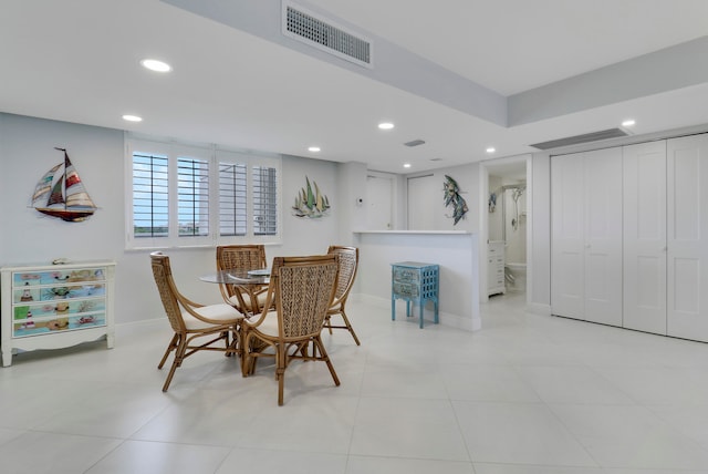 view of tiled dining area