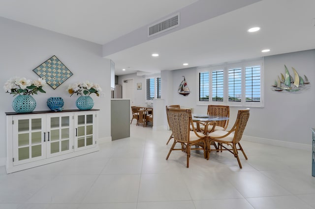 view of tiled dining area