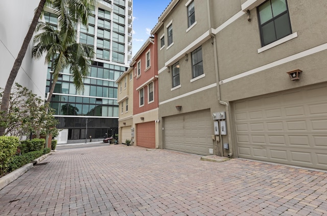 view of property featuring a garage