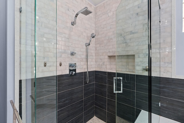 bathroom featuring walk in shower