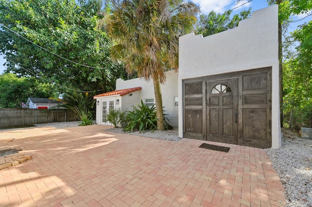 exterior space with french doors