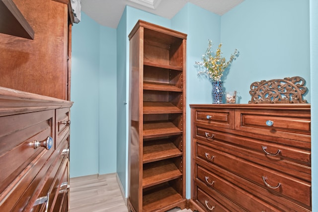 walk in closet featuring light hardwood / wood-style floors