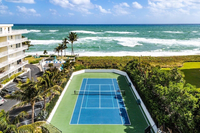 property view of water featuring a view of the beach