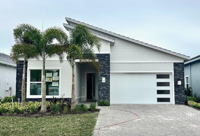 contemporary house with a garage