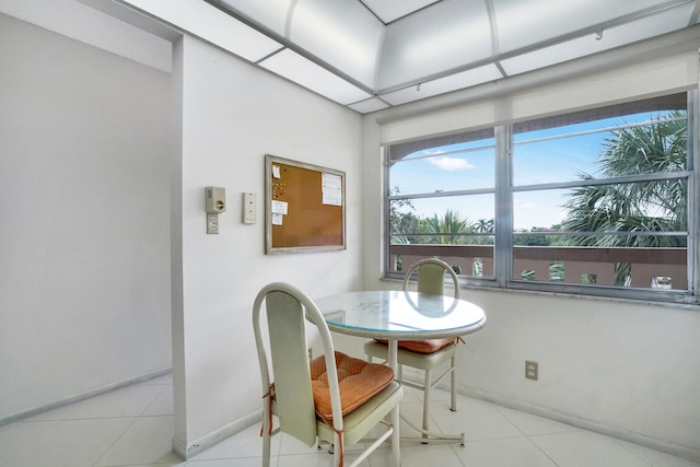 view of tiled dining room