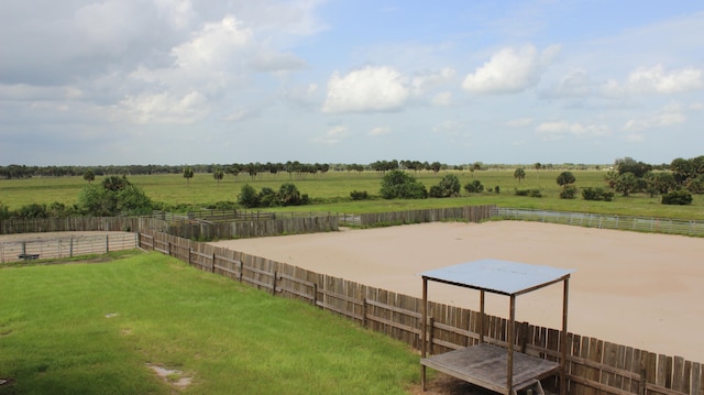 wooden terrace with a rural view